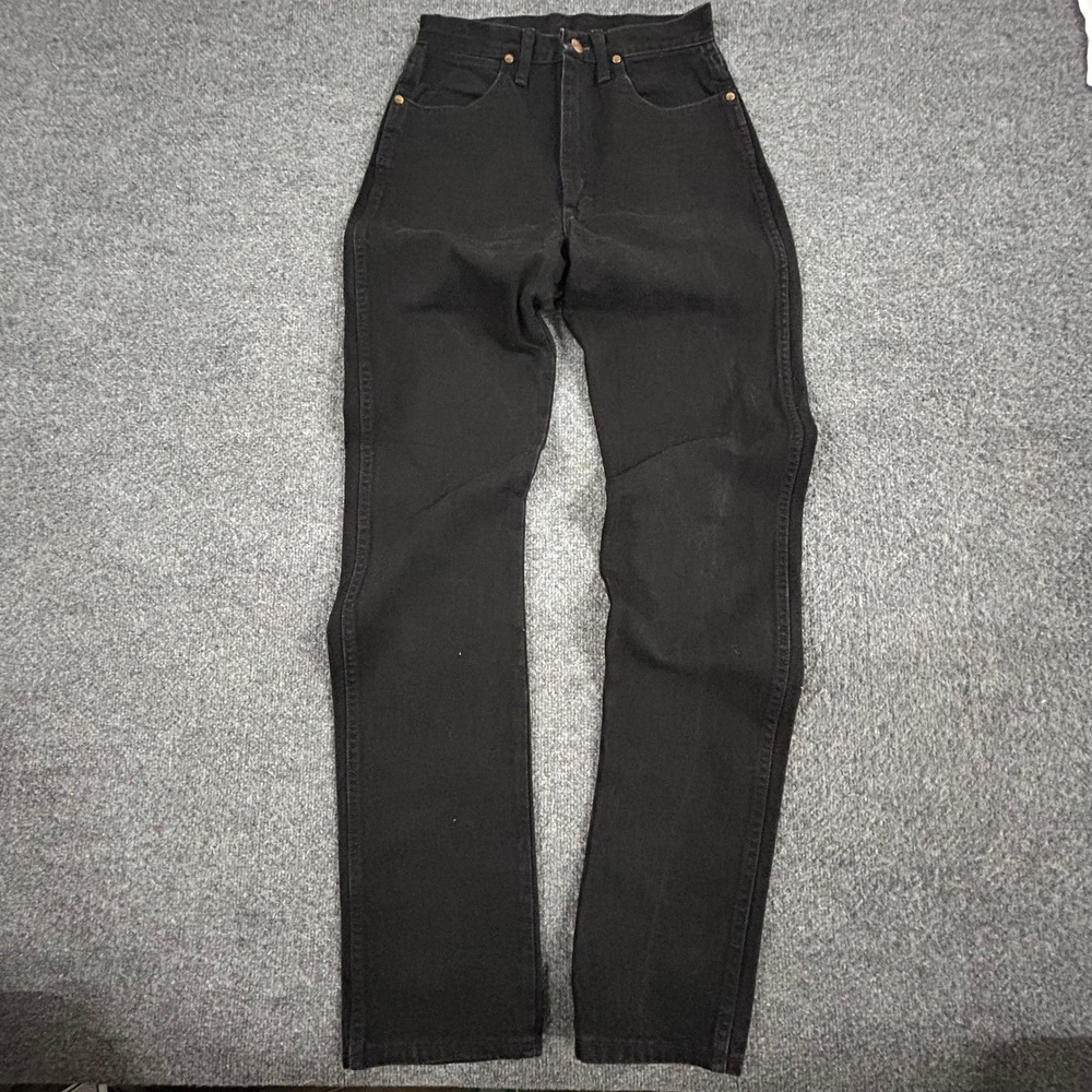 Wrangler Jeans Womens Size 7 Black High Waisted Straight Leg Western Denim